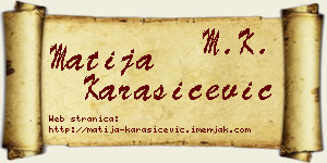 Matija Karašićević vizit kartica